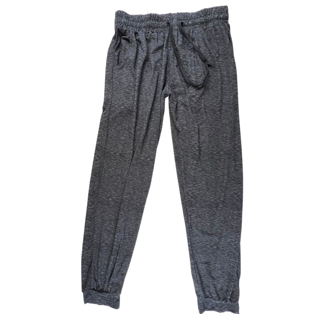Real Essentials Joggers Medium Heather Gray Soft Knit Athleisure Lounge Pants